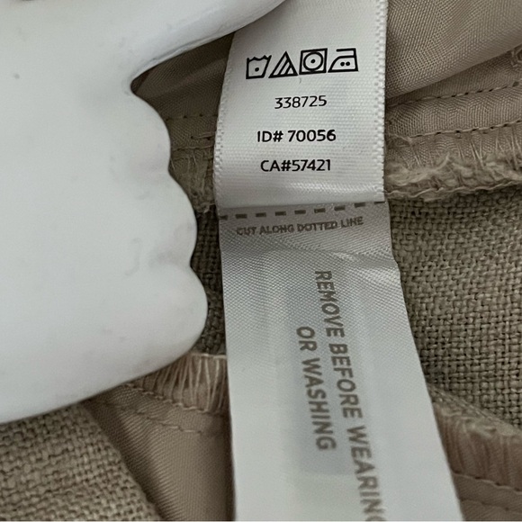 LOFT Julie Trouser Linen Pants Natural Beige Career Work Straight Leg Size 12 - Picture 8 of 12